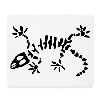 Gecko Skelett Design | Reptil Shirt Geschenkidee - Mousepad (Querformat) - Weiß - Vorne