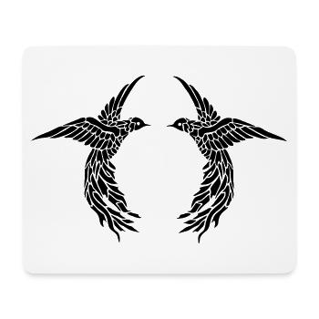 Deux oiseaux - Tapis de souris (format paysage) - blanc - Devant