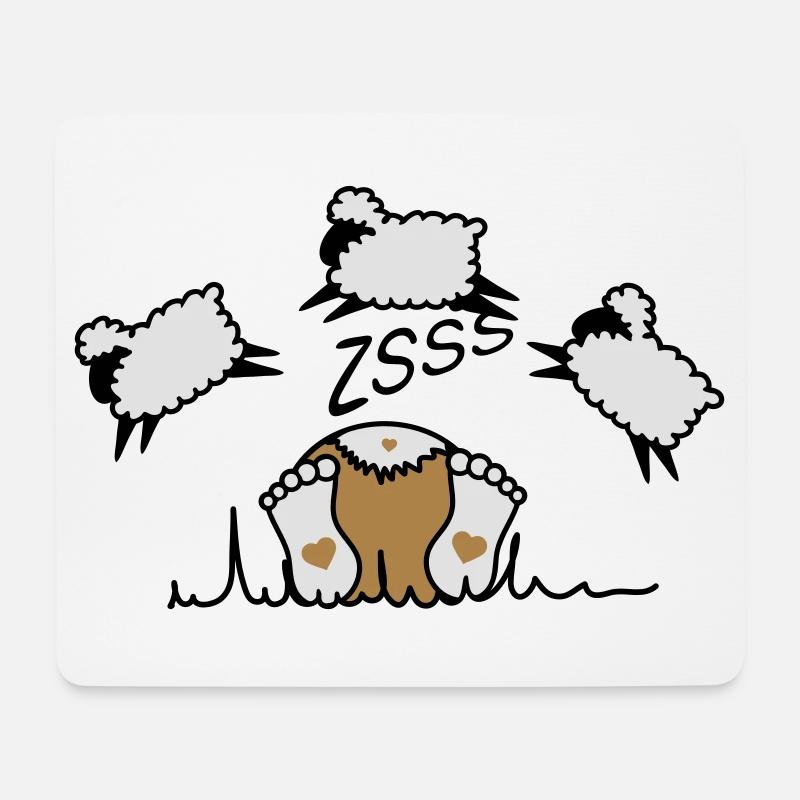 Schäfchen zählen - Mousepad (Querformat) - Weiß