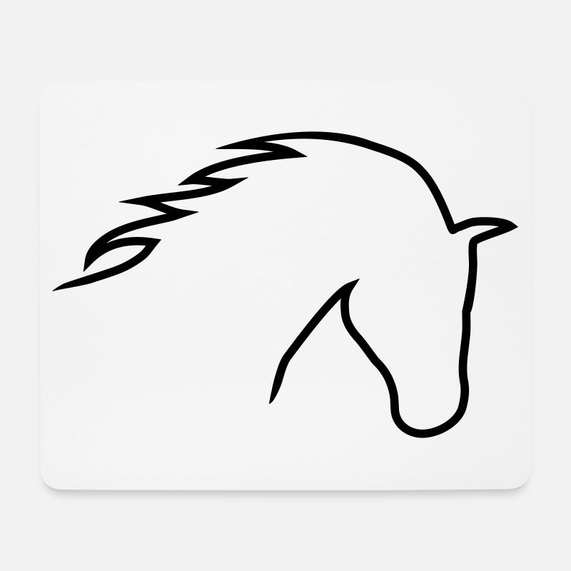 Pferdekopf - Mousepad (Querformat) - Weiß