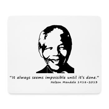Nelson Mandela - Mousepad (Querformat) - Weiß - Vorne