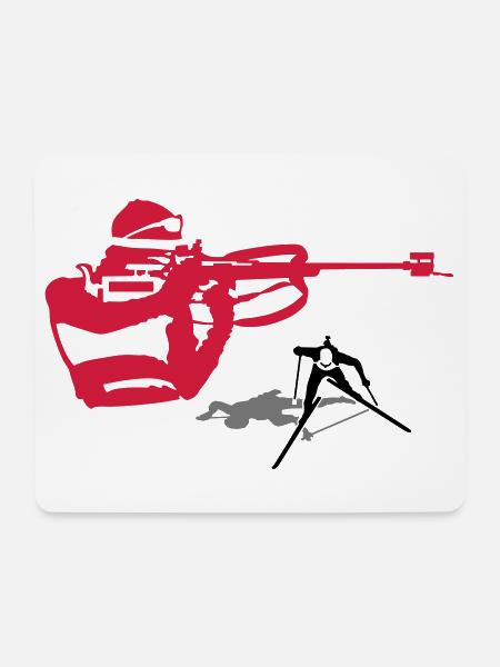 Biathlon - Mousepad (Querformat) - Weiß