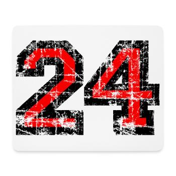 Zahl 24 (Vintage Rot) 24. Geburtstag Nr. 24 - Mousepad (Querformat) - Weiß - Vorne