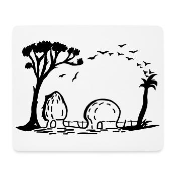 Elefant Dorf Optische Täuschung - Mousepad (Querformat) - Weiß - Vorne