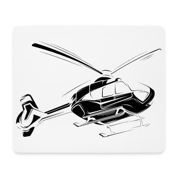 heli helicopter flying hubschrauber symbol icon - Mousepad (Querformat) - Weiß - Vorne