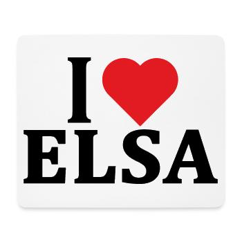 t-shirt I love Elsa t-shirt gift idea - Mouse Pad (horizontal) - white - Front