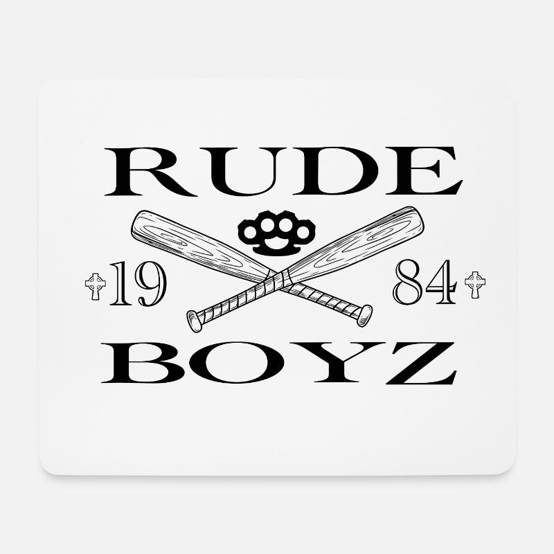 "Roud Boyz 1984 – Streetwear Baseball Schläger & Celti - Mousepad (Querformat) - Weiß