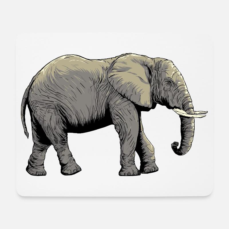 Individueller Elefanten-Design - Mousepad (Querformat) - Weiß