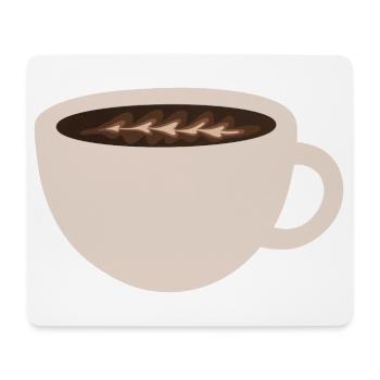 Elegant Coffee Latte Art Illustration - Mouse Pad (horizontal) - white - Front