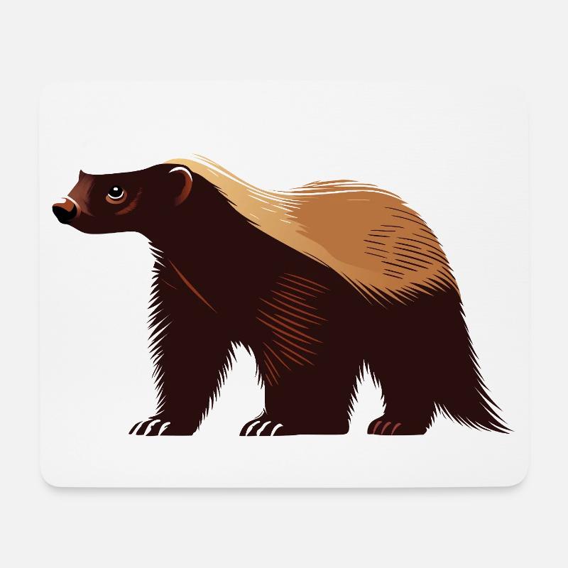 Ratel - Tapis de souris (format paysage) - blanc