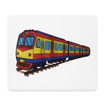 Bunter Zug Pracht-Illustration, S-Bahn - Mousepad (Querformat) - Weiß - Vorne