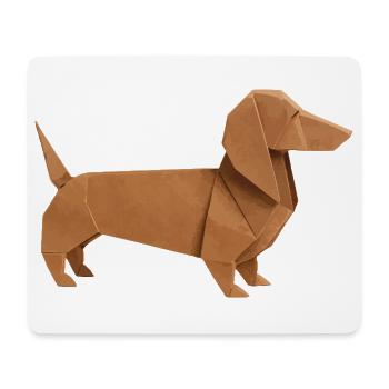 Origami Teckel Noble Brown - Tapis de souris (format paysage) - blanc - Devant