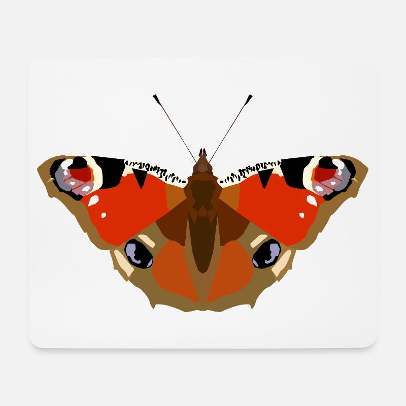 Schmetterlinge: Das Tagpfauenauge - Mousepad (Querformat) - Weiß