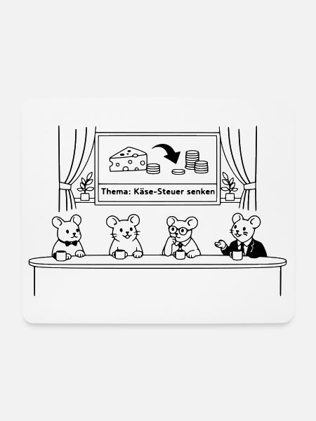 Maus Mäuse Käse Steuer senken - Mousepad (Querformat) - Weiß