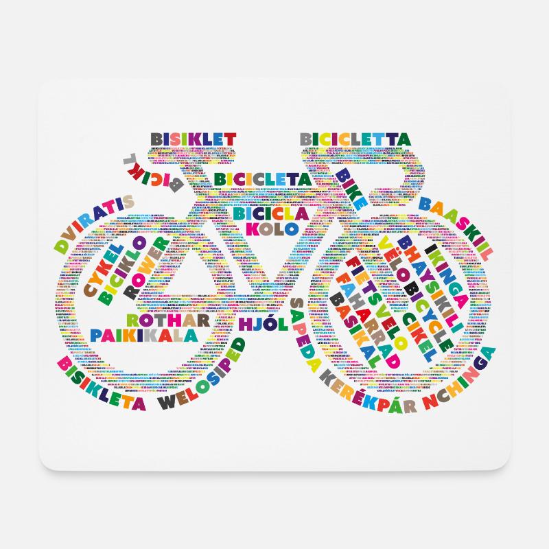 Fahrradsprachen V2 - Mousepad (Querformat) - Weiß