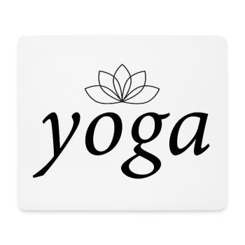 Yoga et fleur de lotus - texte noir - Tapis de souris (format paysage) - blanc - Devant