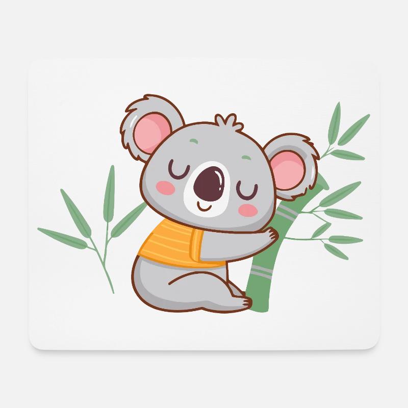 Koala zen sur bambou - Tapis de souris (format paysage) - blanc