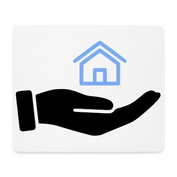 Hand hält Haus Immobilie - Mousepad (Querformat) - Weiß - Vorne