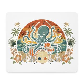 Percussionniste Tropical Octopus - Tapis de souris (format paysage) - blanc - Devant