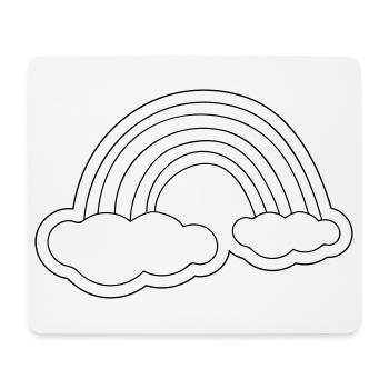 Minimalistischer Regenbogen auf Wolken - Mousepad (Querformat) - Weiß - Vorne