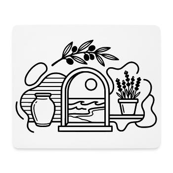 Mediterranean Breeze Olive Branch and Aegean View - Mouse Pad (horizontal) - white - Front