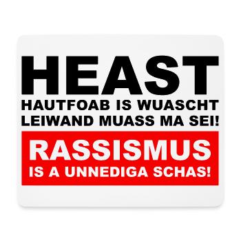 Hautfoab is wuascht - Anti-Rassismus Shirt im Wien - Mousepad (Querformat) - Weiß - Vorne