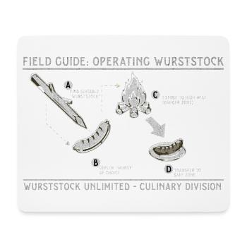 Wurststock Feldführer Grillkunst - Mousepad (Querformat) - Weiß - Vorne