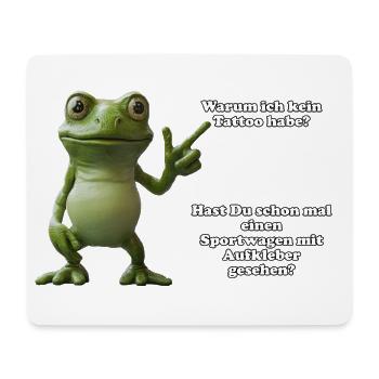 Grüner Frosch zum Thema Tattoo - Mousepad (Querformat) - Weiß - Vorne