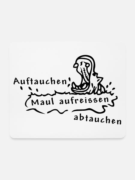 Hippo, Nilpferd, Spruch - Mousepad (Querformat) - Weiß
