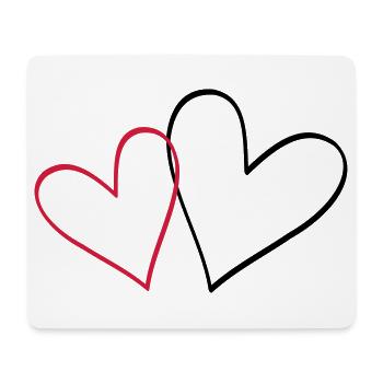 Herzen Herz Geschenkidee Partnerlook - Mousepad (Querformat) - Weiß - Vorne