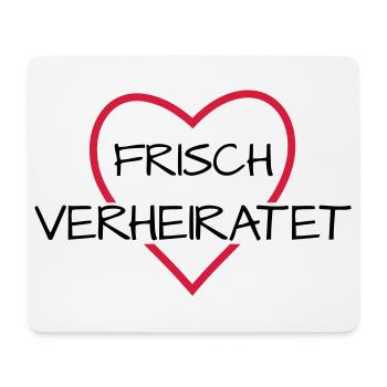 Frisch verheiratet Herz Hochzeit Hochzeitsreise - Mousepad (Querformat) - Weiß - Vorne