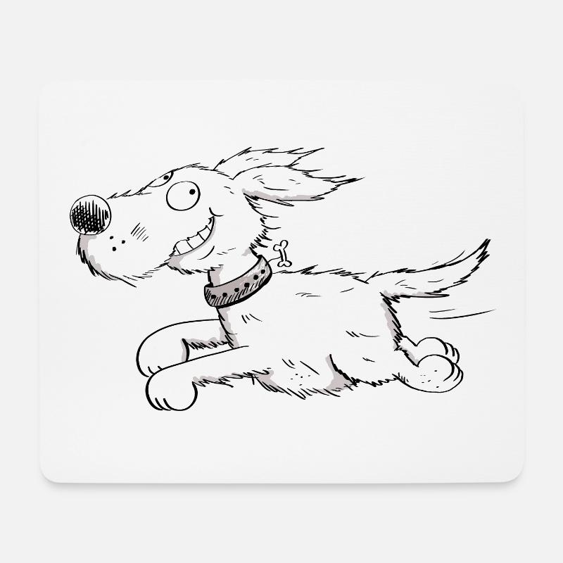 Funny Running Dog - Comic - Mouse Pad (horizontal) - white