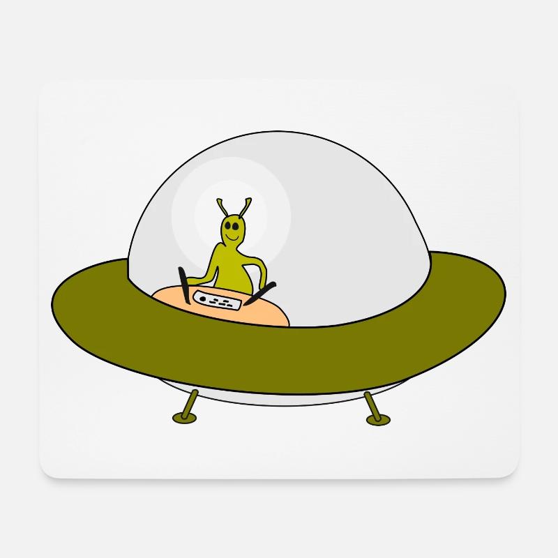 Alien Ufo Freundschaftsmotiv - Mousepad (Querformat) - Weiß