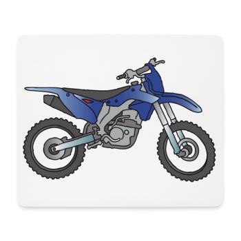 Blaue Motorcross Maschine - Mousepad (Querformat) - Weiß - Vorne