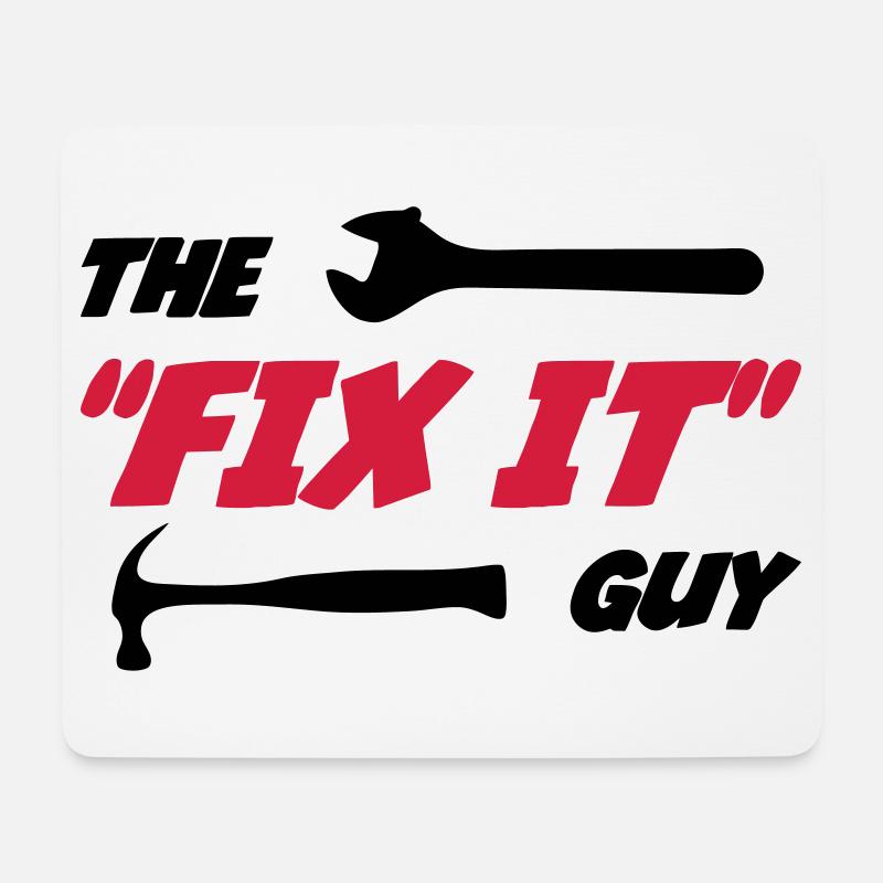 Der "Fix it" Guy 🔨 - Mousepad (Querformat) - Weiß