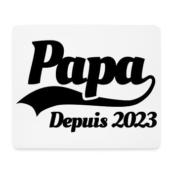 Papa depuis 2023 fête des pères enceinte naissance - Tapis de souris (format paysage) - blanc - Devant