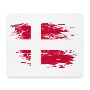 Drapeau du Danemark utilisé - Tapis de souris (format paysage) - blanc - Devant