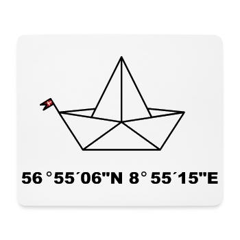 Folding boat, Ejerslev Havn coordinates design - Mouse Pad (horizontal) - white - Front