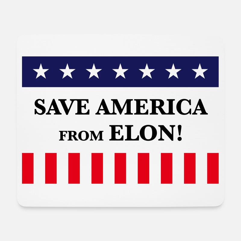 Save America From Elon! (USA) - Mousepad (Querformat) - Weiß