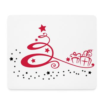 Christmas tree with stars and presents - Mouse Pad (horizontal) - white - Front
