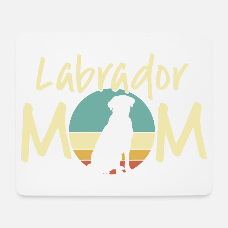 Labrador Mama Retro Sonnenuntergang Design - Mousepad (Querformat) - Weiß