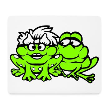 2 grenouilles couple femme homme crapaud drôle amoureux - Tapis de souris (format paysage) - blanc - Devant