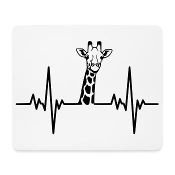 Giraffe heartbeat safari design - Mouse Pad (horizontal) - white - Front