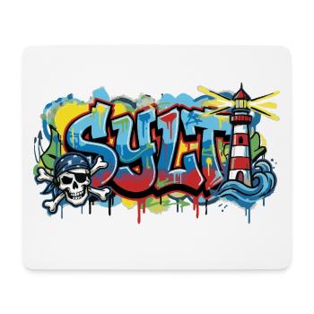 Graffiti de sylles avec phare - Tapis de souris (format paysage) - blanc - Devant