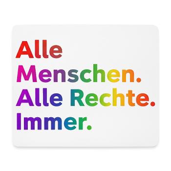 All People All Rights Always Statement - Mouse Pad (horizontal) - white - Front