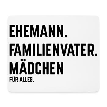 Mari Homme de famille Fille pour tout (Noir) - Tapis de souris (format paysage) - blanc - Devant