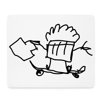 Skating Muffin with Suitcase - Mouse Pad (horizontal) - white - Front