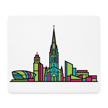 Coventry City Skyline Cathedral Ruins Line Art - Mouse Pad (horizontal) - white - Front