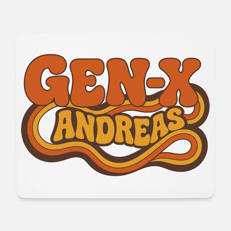 Andrea - Retro Vintage Style GEN-X - Mouse Pad (horizontal) - white