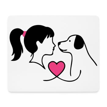 Maman Chien Fille Chien Chère Maîtresse - Tapis de souris (format paysage) - blanc - Devant